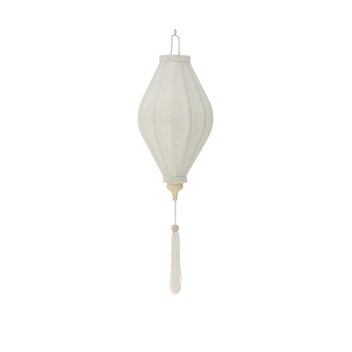 Decoratiune suspendata, Bloomingville, Pomp, 20x39 cm, poliester/bambus, alb