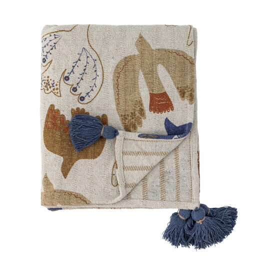 Pled, Bloomingville, Anniversary, 130x160 cm, amestec bumbac, multicolor