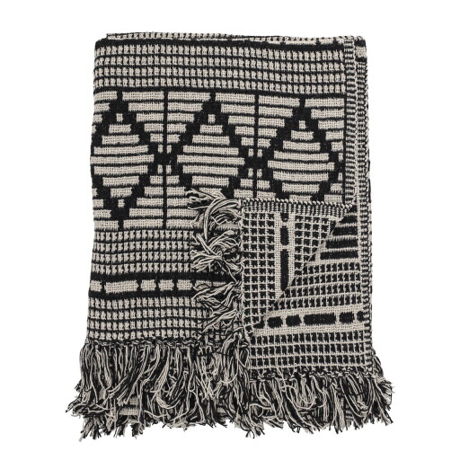Pled, Bloomingville, Gutte, 130x160 cm, amestec bumbac, negru