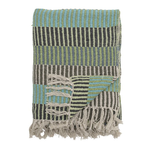 Pled, Bloomingville, Isnel Green, 130x160 cm, amestec bumbac, multicolor
