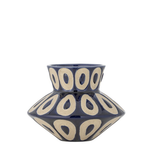 Vaza decorativa, Bloomingville, Bashir, 16x12 cm, ceramica, albastru