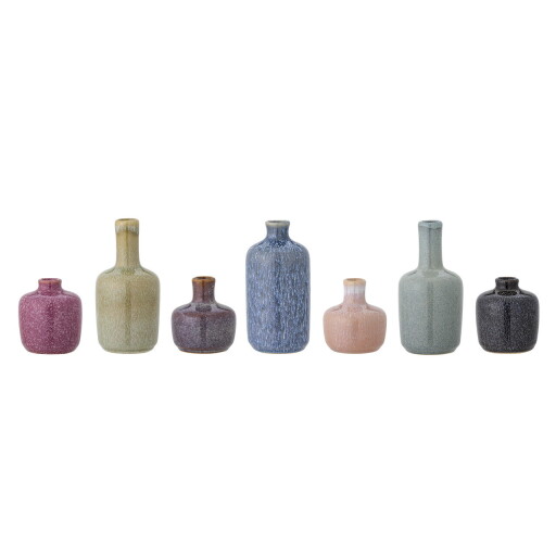 Set 7 vaze decorative, Bloomingville, Maien, 7x14 cm, ceramica, multicolor