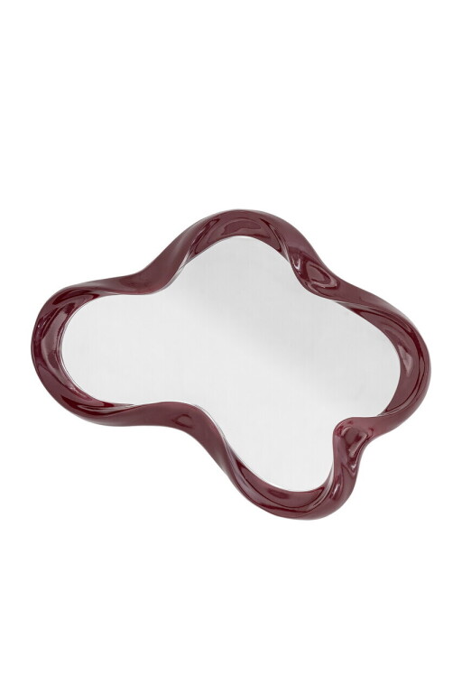 Oglinda decorativa, Bloomingville, Violeta, 47x7x62 cm, polirasina, rosu