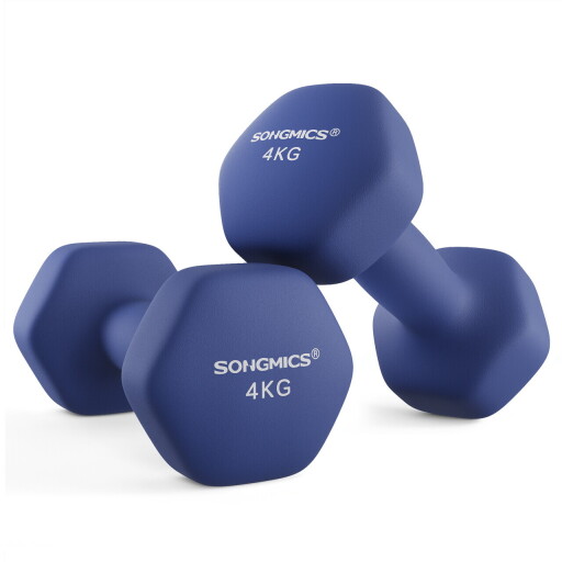 Set gantere 2 x 4 kg, Songmics, neopren, design ergonomic
