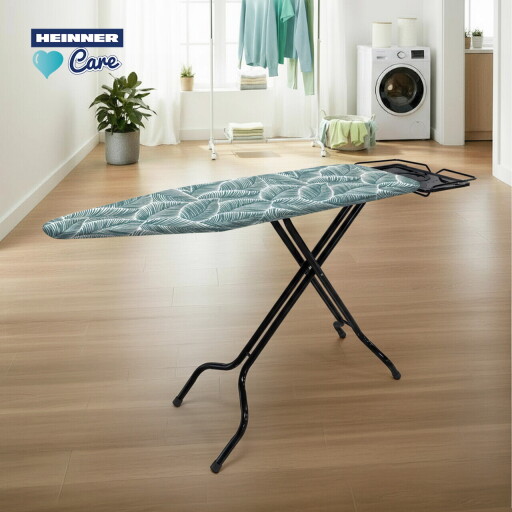 Masa de calcat Linea, Heinner Care, 124x43 cm, bumbac/metal, verde/alb