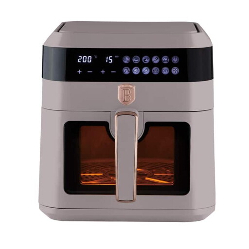 Friteuza cu aer cald si fereastra Berlinger Haus, Taupe, 6.3 L, 1300W, taupe mat