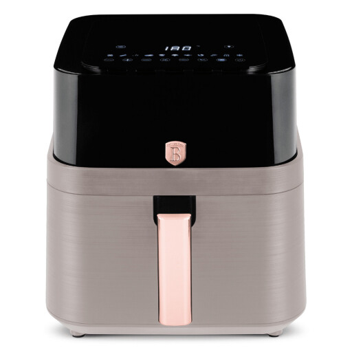 Friteuza cu aer cald si fereastra Berlinger Haus, Taupe, 7.2 L, 1650W, taupe mat