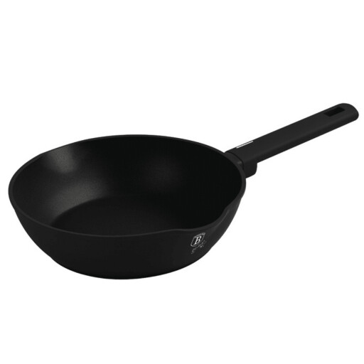 Tigaie adanca Berlinger Haus, Matte Black, 28 cm, 3.8 L, aluminiu forjat, negru
