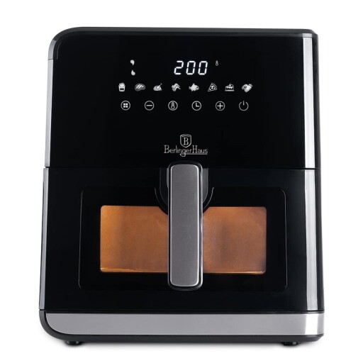 Friteuza cu aer cald si fereastra Berlinger Haus, Matte Black, 7.5 L, 1700W, negru