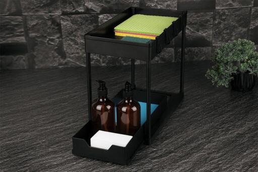 Organizator pentru dulap Berlinger Haus, Black Rose, 40x22x33.5 cm, plastic, negru