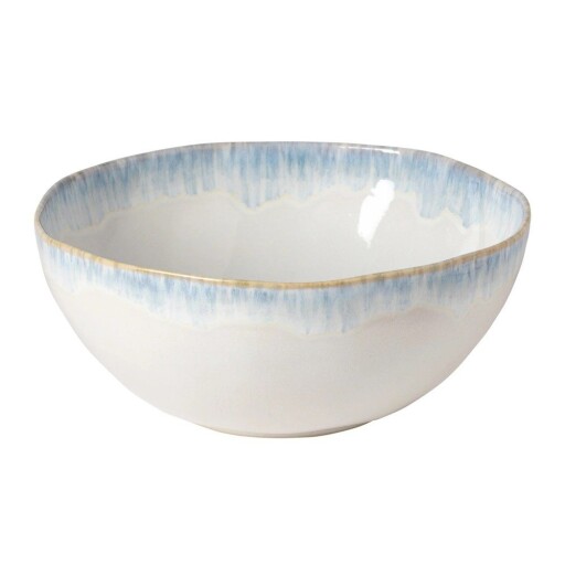 Bol alb/albastru din gresie ø 28 cm Brisa – Costa Nova