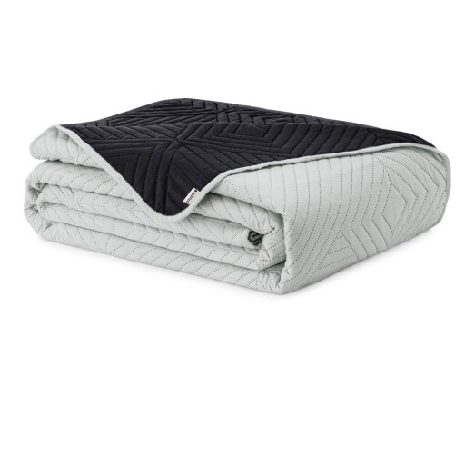 Cuvertură neagră/gri deschis matlasată din microfibră 240x260 cm Softa – Restilo