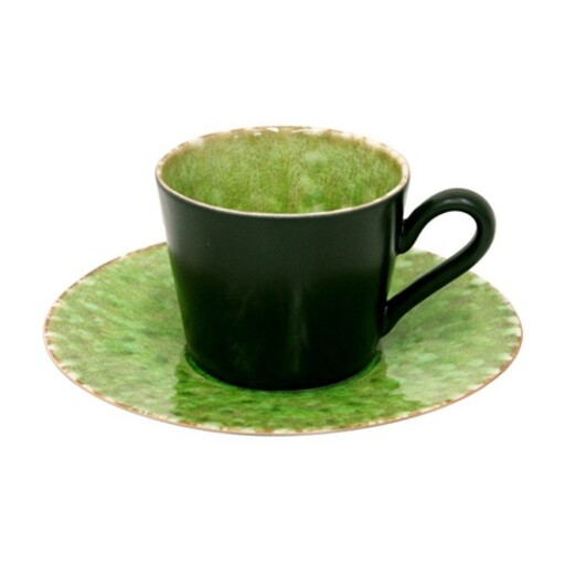Ceașcă verde/neagră din gresie ceramică 190 ml Riviera – Costa Nova