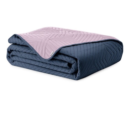 Cuvertură roz/gri închis matlasată din microfibră 240x260 cm Softa – Restilo