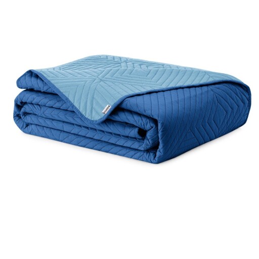 Cuvertură albastră matlasată din microfibră 240x260 cm Softa – Restilo