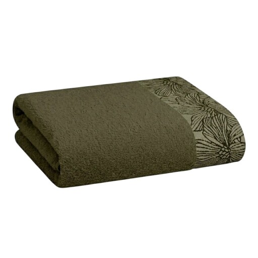 Prosop verde închis din bumbac din frotir 70x140 cm Valencia – My House