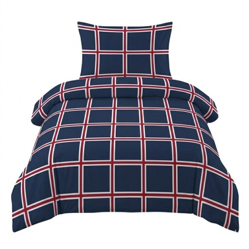 Lenjerie de pat albastru-închis din bumbac pentru pat de o persoană 140x200 cm Frank – Cotton House