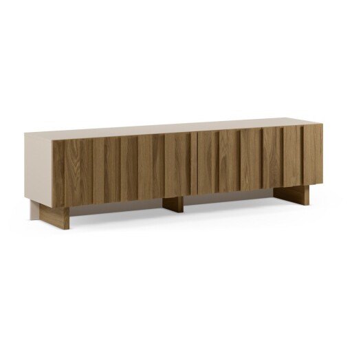 Comodă TV crem/în culoare naturală din lemn de pin 180x50x43 cm Marlo – Marckeric