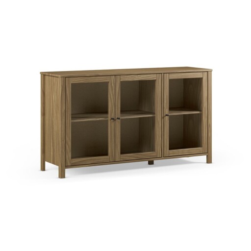 Vitrină în culoare naturală din lemn de pin 142x80x40 cm Alessandra – Marckeric