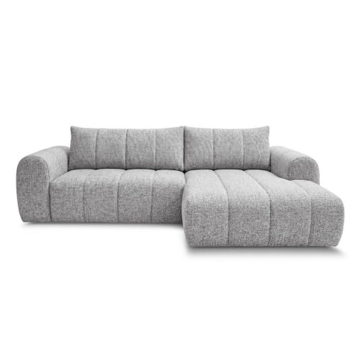 Colțar gri deschis (cu colț pe partea dreaptă/cu șezlong) Nesty – Bobochic Paris