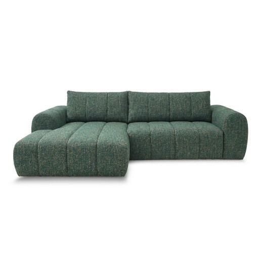 Colțar verde închis (cu colț pe partea stângă/cu șezlong) Nesty – Bobochic Paris