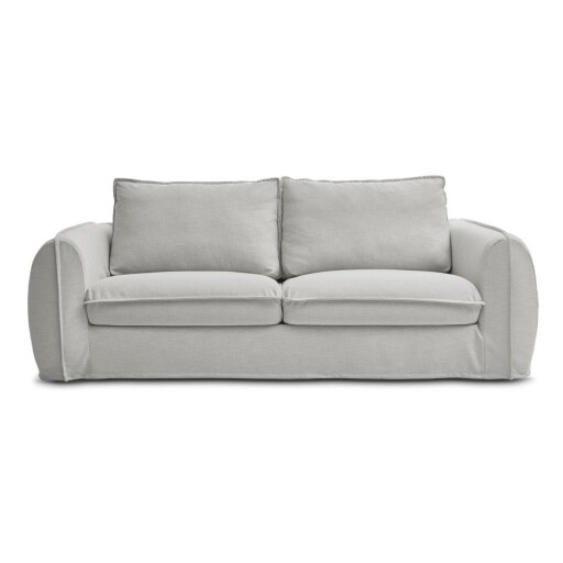 Canapea gri deschis pentru dormitul zilnic/extensibilă 216 cm Archimede – Bobochic Paris