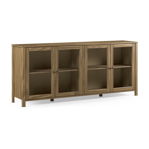 Vitrină în culoare naturală din lemn de pin 186x80x40 cm Alessandra – Marckeric