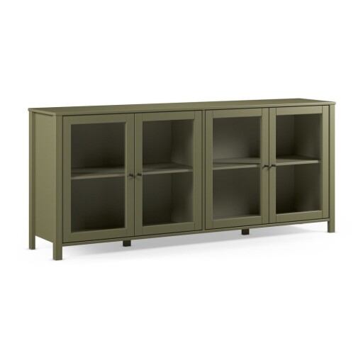 Vitrină verde din lemn de pin 186x80x40 cm Alessandra – Marckeric