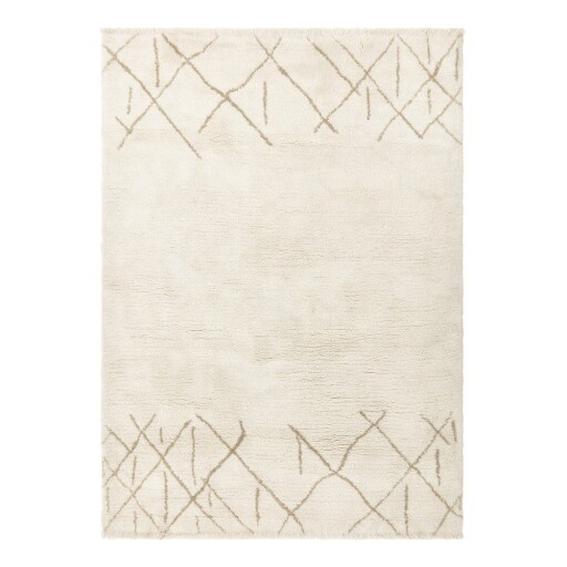 Covor crem lavabil, țesut manual din lână 200x290 cm Azera Crosshatch – Asiatic Carpets