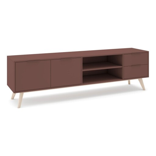 Comodă TV teracotă cu aspect mat 180x53x40 cm Campus – Marckeric