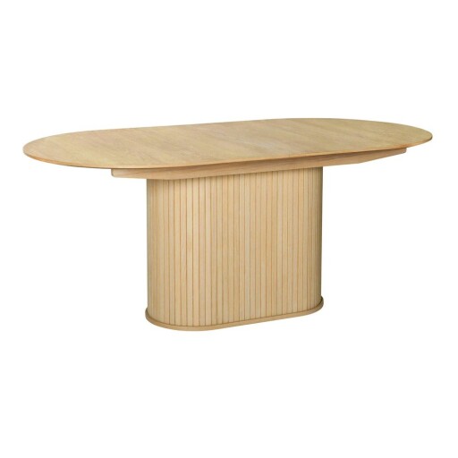 Masă de dining extensibilă cu aspect de lemn de stejar cu blat suplimentar 95x180 cm Nola – Unique Furniture