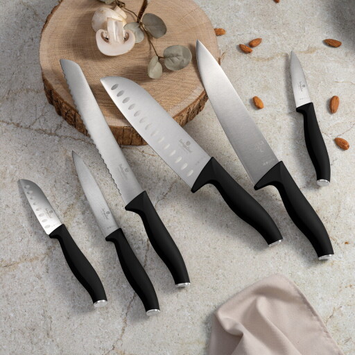 Set 6 cutite Berlinger Haus, Matte Black, inox, negru