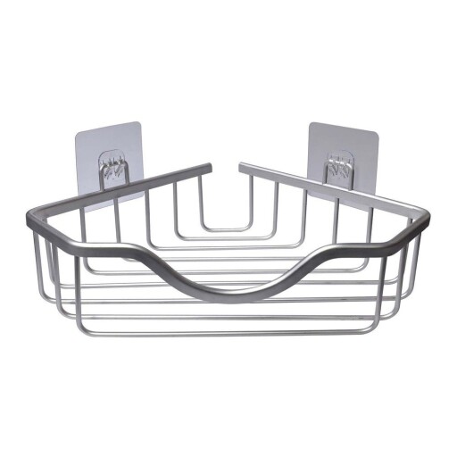 Raft pentru baie argintiu lucios autoadeziv/pentru colț din aluminiu Filaire Aluminium – douceur d'intérieur