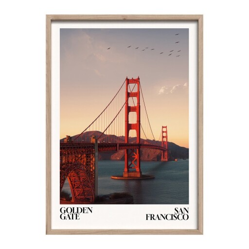 Tablou cu ramă imprimat 50x70 cm Golden Gate – Styler