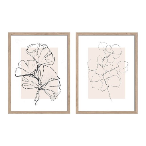 Tablouri cu ramă 2 buc. imprimate 30x40 cm Floral Set – Styler