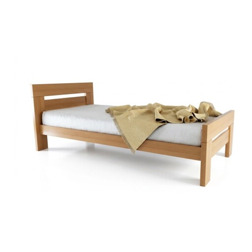 Pat în culoare naturală din lemn de fag cu somieră 90x200 cm Fiorentino – B.E.S.