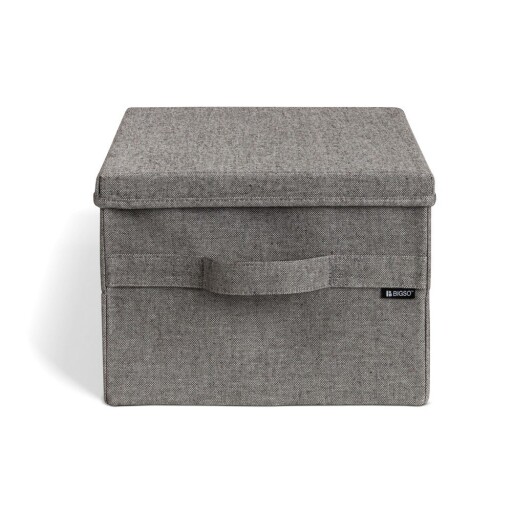 Cutie de depozitare gri din material textil cu capac 31x41x22 cm Soft Storage Medium – Bigso