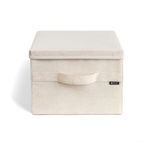 Cutie de depozitare bej din material textil cu capac 31x41x22 cm Soft Storage Medium – Bigso
