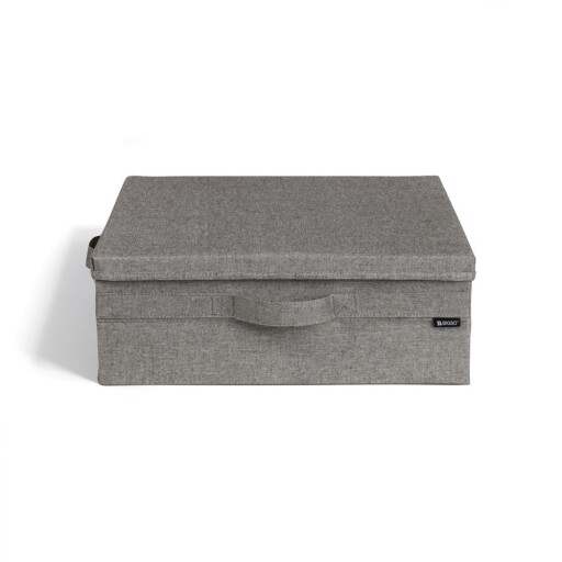 Cutie de depozitare gri din material textil cu capac 46x56x16 cm Soft Storage Low – Bigso
