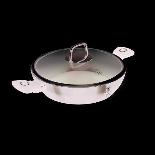 Oala cu capac Berlinger Haus, Black Vantage, 30 cm, 4.5 L, aluminiu forjat, negru lucios