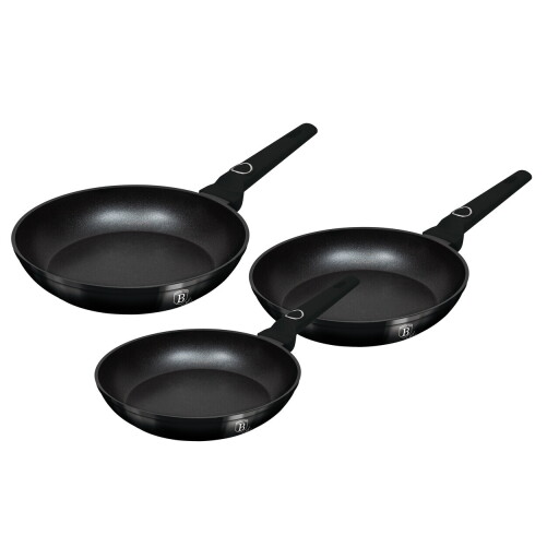 Set 3 tigai Berlinger Haus, Black Vantage, 20/24/28 cm, aluminiu forjat, negru lucios