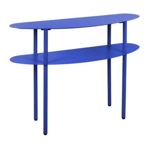 Masă consolă albastră din metal 28x90 cm Cool Retro – Leitmotiv