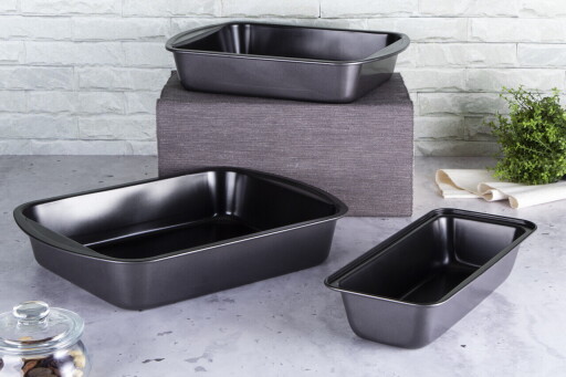 Set 3 tavi pentru copt Berlinger Haus, Carbon Pro, otel carbon, gri inchis