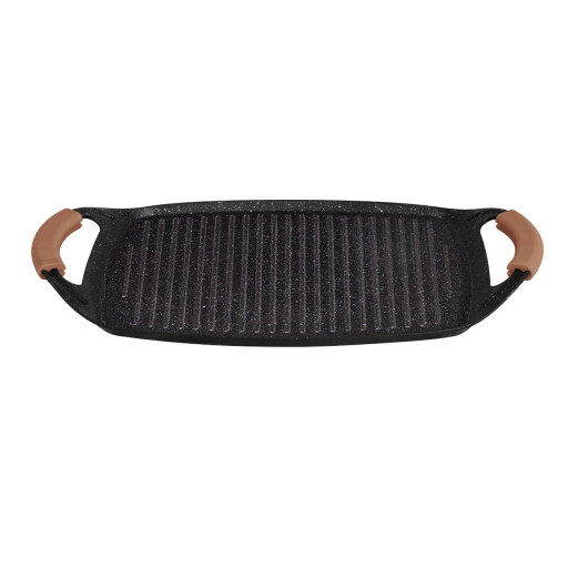 Tava grill Berlinger Haus, Rose Gold, 47x29 cm, aluminiu forjat, roz/negru