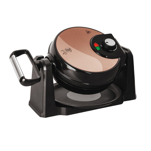 Aparat rotativ pentru vafe cu suport Berlinger Haus, Rose Gold, 1000W, 20.32 cm, roz/negru