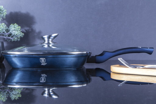 Tigaie grill cu capac Berlinger Haus, Aquamarine, 28 cm, 2.1 L, aluminiu forjat, blue