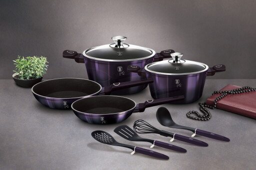 Set oale pentru gatit Berlinger Haus, Purple Eclipse, 10 piese, aluminiu forjat, mov